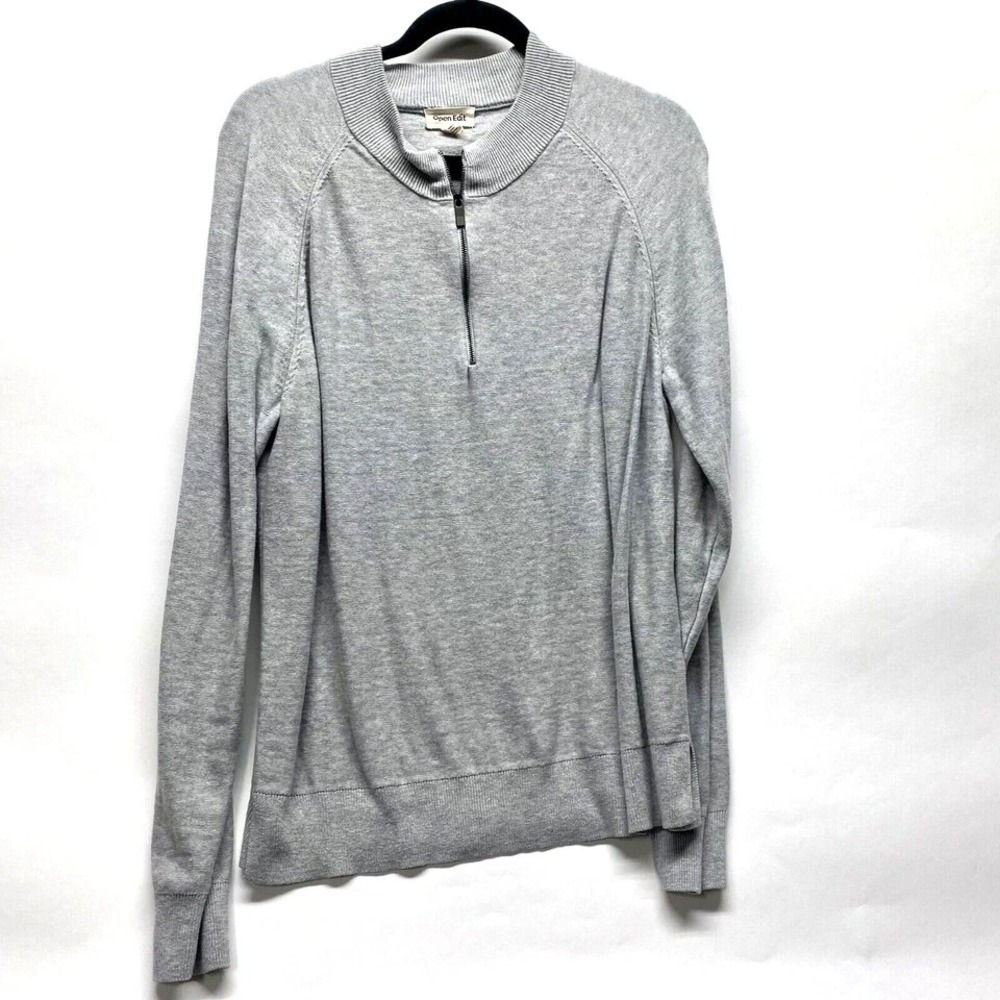 Open Edit Men's Large 1/2 Zip Pullover Sweater (F4)
